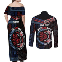 Aotearoa and Samoa Together For Te Tiriti Couples Matching Off Shoulder Maxi Dress and Long Sleeve Button Shirt Kowhaiwhai Mix Siapo - Flag Color LT7 - Polynesian Pride