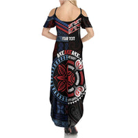 Aotearoa and Samoa Together For Te Tiriti Family Matching Summer Maxi Dress and Hawaiian Shirt Kowhaiwhai Mix Siapo - Flag Color LT7 - Polynesian Pride