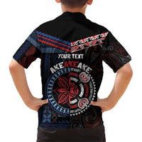 Aotearoa and Samoa Together For Te Tiriti Kid Hawaiian Shirt Kowhaiwhai Mix Siapo - Flag Color LT7 - Polynesian Pride