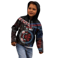Aotearoa and Samoa Together For Te Tiriti Kid Hoodie Kowhaiwhai Mix Siapo - Flag Color LT7 - Polynesian Pride