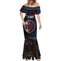 Aotearoa and Samoa Together For Te Tiriti Mermaid Dress Kowhaiwhai Mix Siapo - Flag Color LT7 - Polynesian Pride