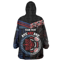 Aotearoa and Samoa Together For Te Tiriti Wearable Blanket Hoodie Kowhaiwhai Mix Siapo - Flag Color LT7 - Polynesian Pride