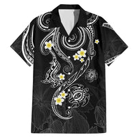 Polynesia Tribal Family Matching Mermaid Dress and Hawaiian Shirt Tentacles Plumeria LT7 Dad's Shirt - Short Sleeve Black - Polynesian Pride