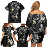 Polynesia Tribal Family Matching Off Shoulder Short Dress and Hawaiian Shirt Tentacles Plumeria LT7 - Polynesian Pride