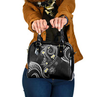 Polynesia Tribal Shoulder Handbag Tentacles Plumeria