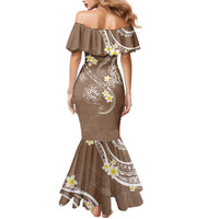 Polynesia Tribal Family Matching Mermaid Dress and Hawaiian Shirt Mocha Plumeria Tentacles LT7 - Polynesian Pride