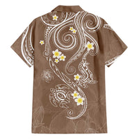 Polynesia Tribal Family Matching Summer Maxi Dress and Hawaiian Shirt Mocha Plumeria Tentacles LT7 - Polynesian Pride
