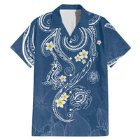 Polynesia Tribal Family Matching Mermaid Dress and Hawaiian Shirt Deep Blue Plumeria Tentacles LT7 Dad's Shirt - Short Sleeve Blue - Polynesian Pride