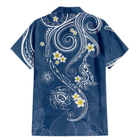 Polynesia Tribal Family Matching Mermaid Dress and Hawaiian Shirt Deep Blue Plumeria Tentacles LT7 - Polynesian Pride