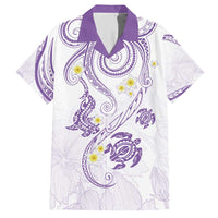 Polynesia Tribal Family Matching Short Sleeve Bodycon Dress and Hawaiian Shirt Lilac Plumeria Tentacles LT7 Dad's Shirt - Short Sleeve Lilac - Polynesian Pride