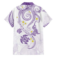 Polynesia Tribal Family Matching Short Sleeve Bodycon Dress and Hawaiian Shirt Lilac Plumeria Tentacles LT7 - Polynesian Pride