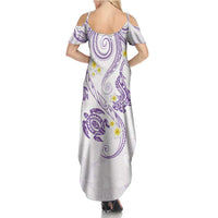 Polynesia Tribal Family Matching Summer Maxi Dress and Hawaiian Shirt Lilac Plumeria Tentacles LT7 - Polynesian Pride