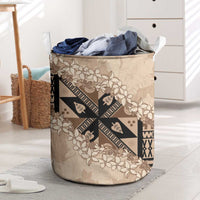 Bula Fiji Plumeria Tagimoucia Salusalu Beige Laundry Basket Kaiviti Masi LT7 Beige - Polynesian Pride