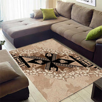 Bula Fiji Plumeria Tagimoucia Salusalu Beige Area Rug Kaiviti Masi LT7 - Polynesian Pride