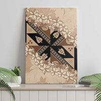 Bula Fiji Plumeria Tagimoucia Salusalu Beige Canvas Wall Art Kaiviti Masi LT7 - Polynesian Pride