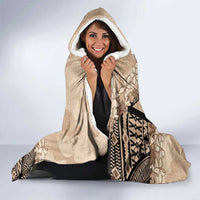 Bula Fiji Plumeria Tagimoucia Salusalu Beige Hooded Blanket Kaiviti Masi LT7 - Polynesian Pride