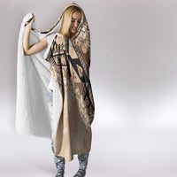 Bula Fiji Plumeria Tagimoucia Salusalu Beige Hooded Blanket Kaiviti Masi LT7 - Polynesian Pride