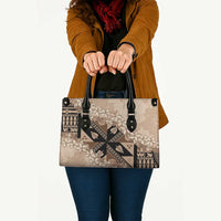 Bula Fiji Plumeria Tagimoucia Salusalu Beige Leather Bag Kaiviti Masi LT7 - Polynesian Pride