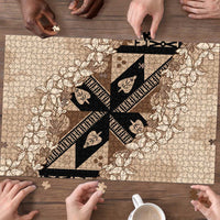 Bula Fiji Plumeria Tagimoucia Salusalu Beige Puzzle Kaiviti Masi LT7 - Polynesian Pride