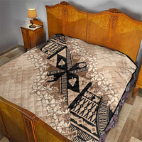 Bula Fiji Plumeria Tagimoucia Salusalu Beige Quilt Kaiviti Masi LT7 - Polynesian Pride