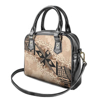 Bula Fiji Plumeria Tagimoucia Salusalu Beige Shoulder Handbag Kaiviti Masi LT7 - Polynesian Pride