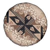 Bula Fiji Plumeria Tagimoucia Salusalu Beige Spare Tire Cover Kaiviti Masi LT7 - Polynesian Pride