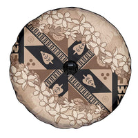 Bula Fiji Plumeria Tagimoucia Salusalu Beige Spare Tire Cover Kaiviti Masi LT7 - Polynesian Pride