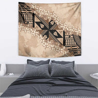 Bula Fiji Plumeria Tagimoucia Salusalu Beige Tapestry Kaiviti Masi LT7 - Polynesian Pride
