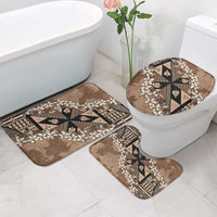 Bula Fiji Plumeria Tagimoucia Salusalu Mocha Bathroom Set Kaiviti Masi LT7 - Polynesian Pride