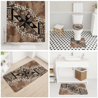 Bula Fiji Plumeria Tagimoucia Salusalu Mocha Bathroom Set Kaiviti Masi LT7 - Polynesian Pride