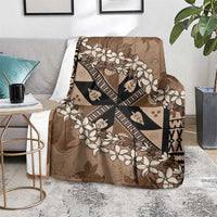 Bula Fiji Plumeria Tagimoucia Salusalu Mocha Blanket Kaiviti Masi LT7 - Polynesian Pride