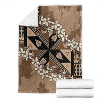 Bula Fiji Plumeria Tagimoucia Salusalu Mocha Blanket Kaiviti Masi LT7 - Polynesian Pride