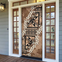 Bula Fiji Plumeria Tagimoucia Salusalu Mocha Door Cover Kaiviti Masi LT7 - Polynesian Pride