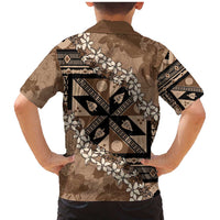 Bula Fiji Plumeria Tagimoucia Salusalu Mocha Family Matching Mermaid Dress and Hawaiian Shirt Kaiviti Masi LT7 - Polynesian Pride
