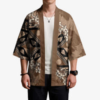 Bula Fiji Plumeria Tagimoucia Salusalu Mocha Kimono Kaiviti Masi LT7 - Polynesian Pride