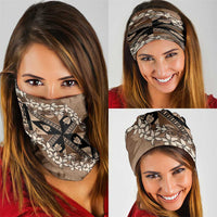 Bula Fiji Plumeria Tagimoucia Salusalu Mocha Neck Gaiter Kaiviti Masi LT7 - Polynesian Pride