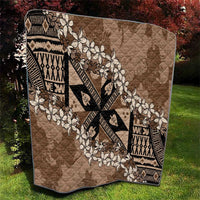 Bula Fiji Plumeria Tagimoucia Salusalu Mocha Quilt Kaiviti Masi LT7 - Polynesian Pride