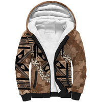 Bula Fiji Plumeria Tagimoucia Salusalu Mocha Sherpa Hoodie Kaiviti Masi LT7 Unisex Mocha - Polynesian Pride