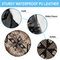 Bula Fiji Plumeria Tagimoucia Salusalu Mocha Spare Tire Cover Kaiviti Masi LT7 - Polynesian Pride