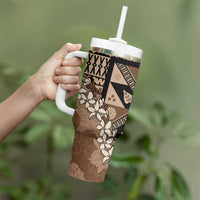 Bula Fiji Plumeria Tagimoucia Salusalu Mocha Tumbler With Handle Kaiviti Masi LT7 - Polynesian Pride