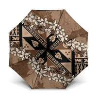 Bula Fiji Plumeria Tagimoucia Salusalu Mocha Umbrella Kaiviti Masi LT7 One Size Folded 11.42 inch Opened Diameter 37.4 inch Mocha - Polynesian Pride