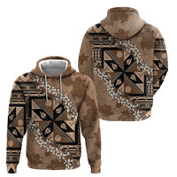 Bula Fiji Plumeria Tagimoucia Salusalu Mocha Zip Hoodie Kaiviti Masi LT7 - Polynesian Pride