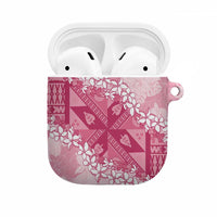 Bula Fiji Plumeria Tagimoucia Salusalu Pink AirPods Case Kaiviti Masi LT7 Pink - Polynesian Pride