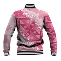 Bula Fiji Plumeria Tagimoucia Salusalu Pink Baseball Jacket Kaiviti Masi LT7 - Polynesian Pride