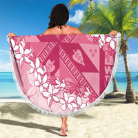 Bula Fiji Plumeria Tagimoucia Salusalu Pink Beach Blanket Kaiviti Masi LT7 - Polynesian Pride