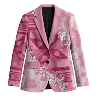 Bula Fiji Plumeria Tagimoucia Salusalu Pink Blazer Kaiviti Masi LT7 Unisex Pink - Polynesian Pride