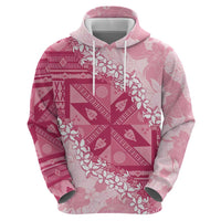 Bula Fiji Plumeria Tagimoucia Salusalu Pink Hoodie Kaiviti Masi LT7 - Polynesian Pride