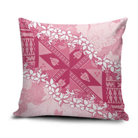 Bula Fiji Plumeria Tagimoucia Salusalu Pink Pillow Cover Kaiviti Masi LT7 Pink - Polynesian Pride