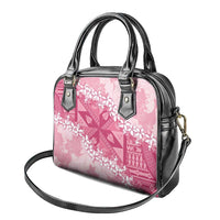 Bula Fiji Plumeria Tagimoucia Salusalu Pink Shoulder Handbag Kaiviti Masi LT7 - Polynesian Pride