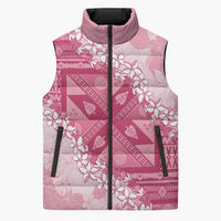 Bula Fiji Plumeria Tagimoucia Salusalu Pink Sleeveless Puffer Jacket Kaiviti Masi LT7 Unisex Pink - Polynesian Pride